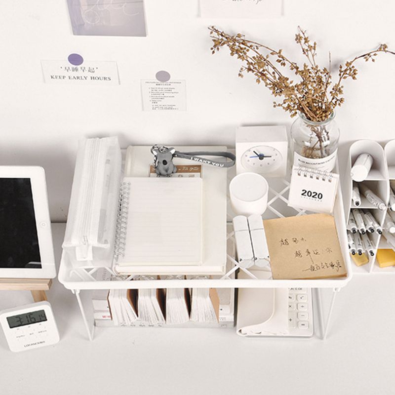 Dormitory Storage Shelf Strong PP Metal Foldable Design Simple Style Desktop Display Shelf for Home Dormitory V1294-YM3117220226713-0421