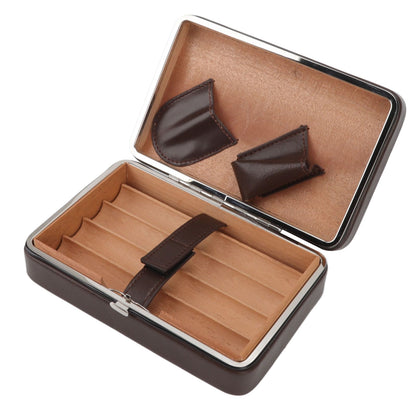 Cigar Holder Case Portable Travel Leather Cigar Humidor Case with Cedarwood Lining for 4 Count Cigars V1294-YM3117220227711-0421