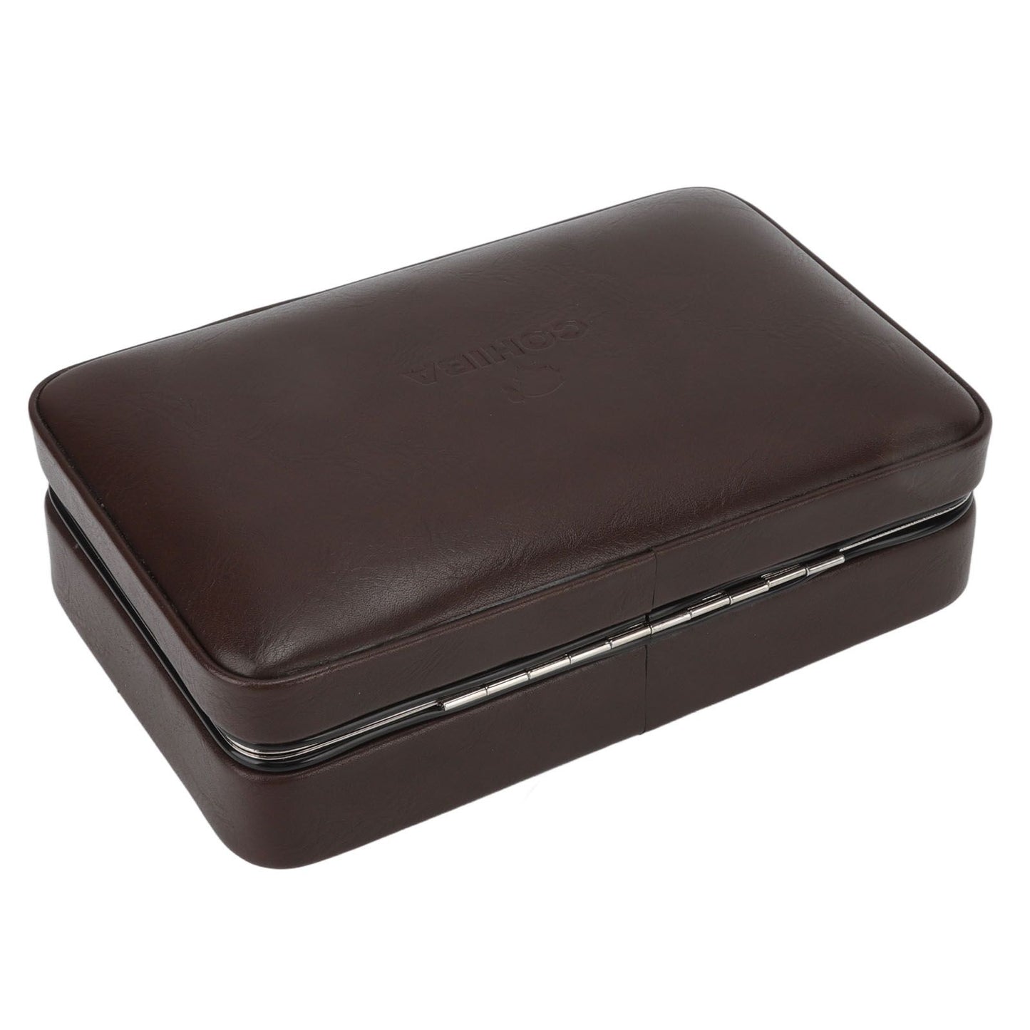 Cigar Holder Case Portable Travel Leather Cigar Humidor Case with Cedarwood Lining for 4 Count Cigars V1294-YM3117220227711-0421
