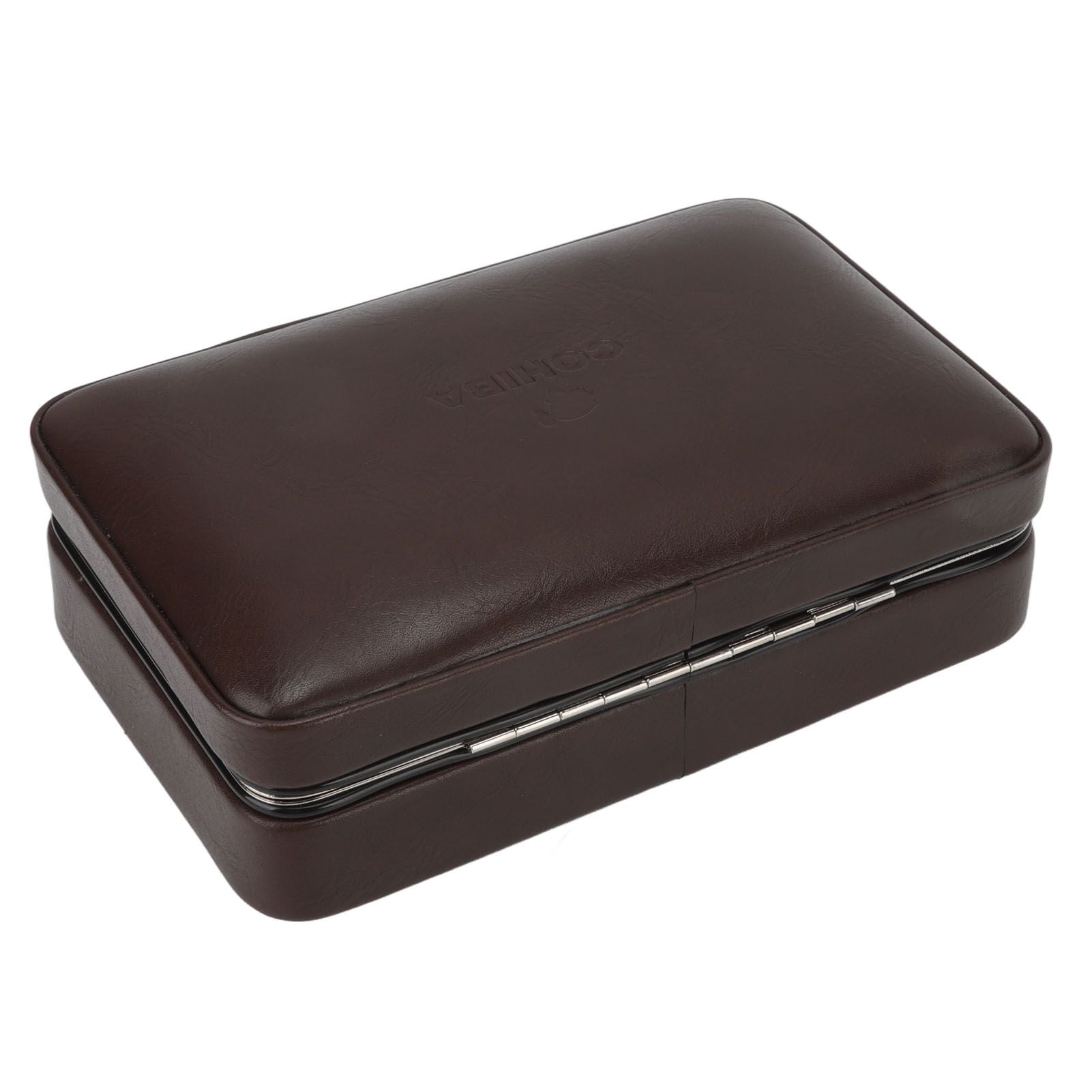 Cigar Holder Case Portable Travel Leather Cigar Humidor Case with Cedarwood Lining for 4 Count Cigars V1294-YM3117220227711-0421