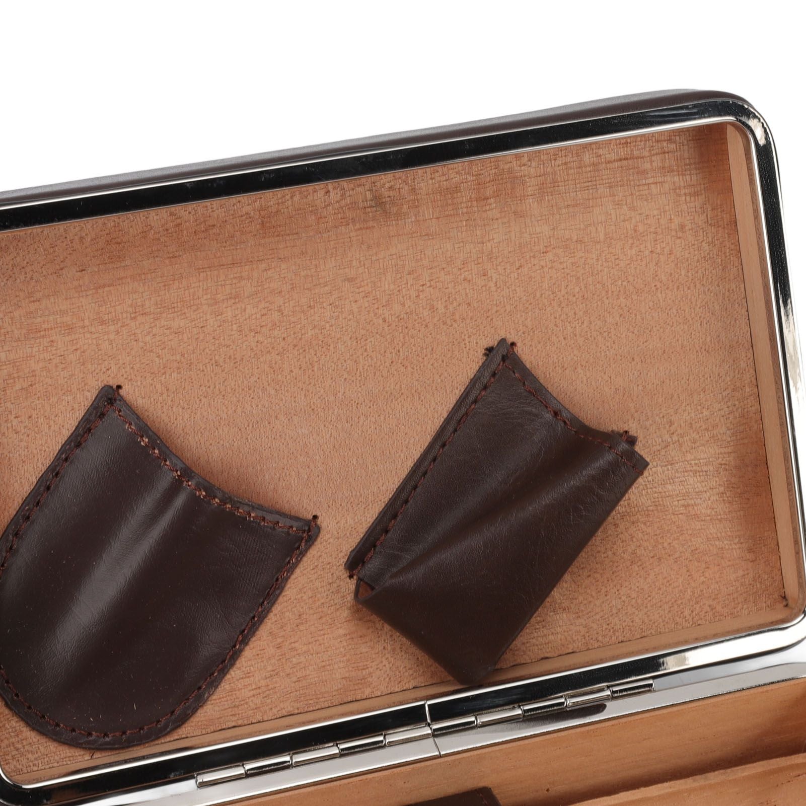 Cigar Holder Case Portable Travel Leather Cigar Humidor Case with Cedarwood Lining for 4 Count Cigars V1294-YM3117220227711-0421