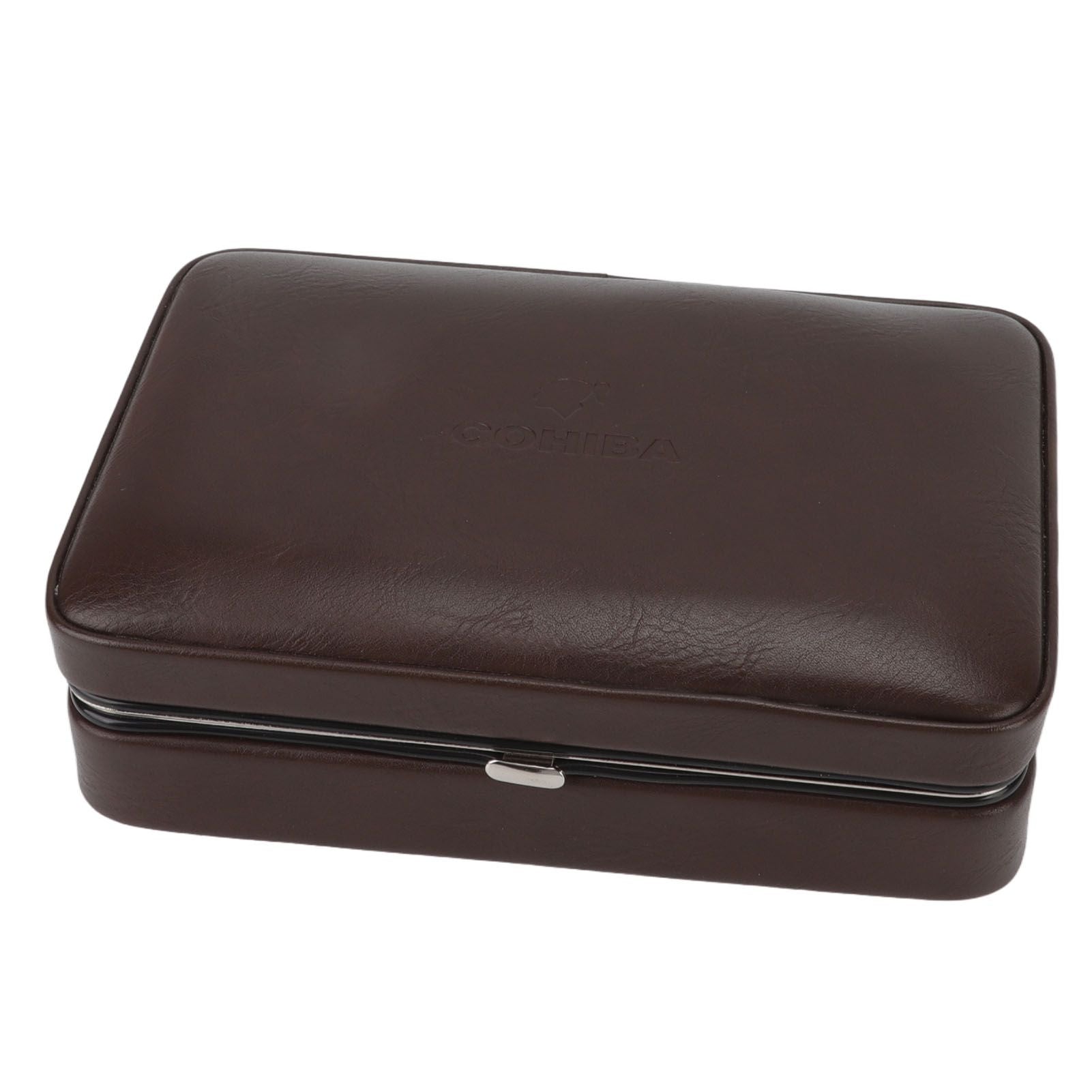 Cigar Holder Case Portable Travel Leather Cigar Humidor Case with Cedarwood Lining for 4 Count Cigars V1294-YM3117220227711-0421
