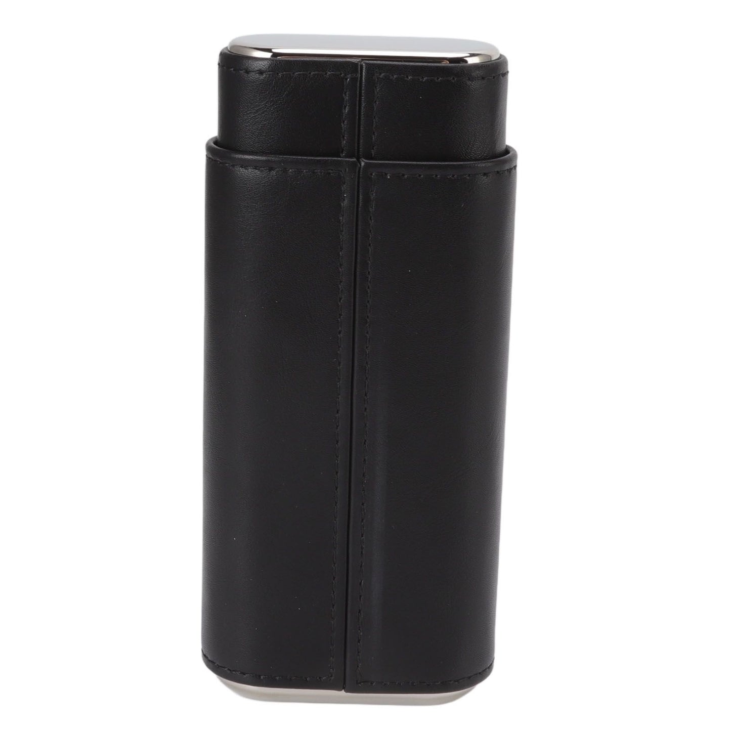 3 Finger Cigar Case Iron Cover Portable Soft Glossy Leather Cigar Holder Case with Cutter for Travel Black V1294-YM3117220227811-0421