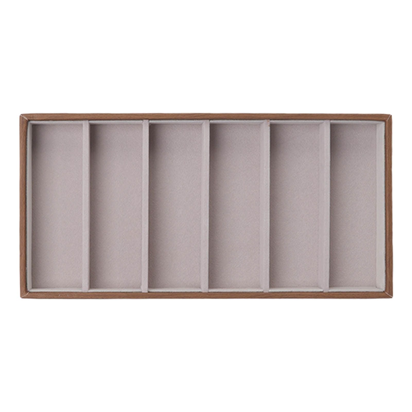 Eyeglass Display Organizer Wood Grain 6 Compartments Glasses Display Tray Sunglasses Storage Cases V1294-YM3117220229011-0421