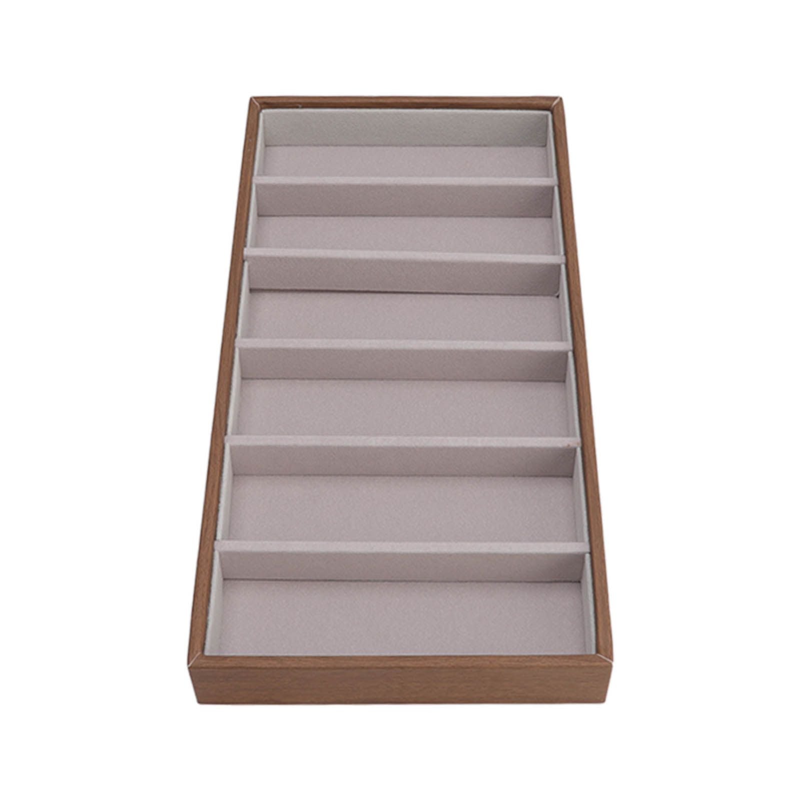 Eyeglass Display Organizer Wood Grain 6 Compartments Glasses Display Tray Sunglasses Storage Cases V1294-YM3117220229011-0421