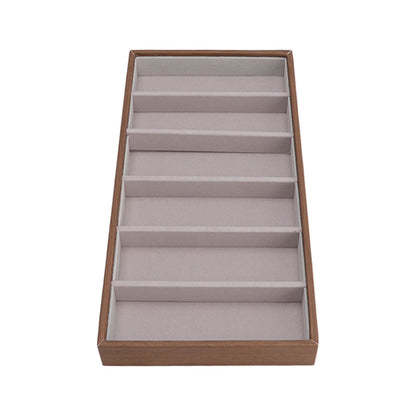 Eyeglass Display Organizer Wood Grain 6 Compartments Glasses Display Tray Sunglasses Storage Cases V1294-YM3117220229011-0421
