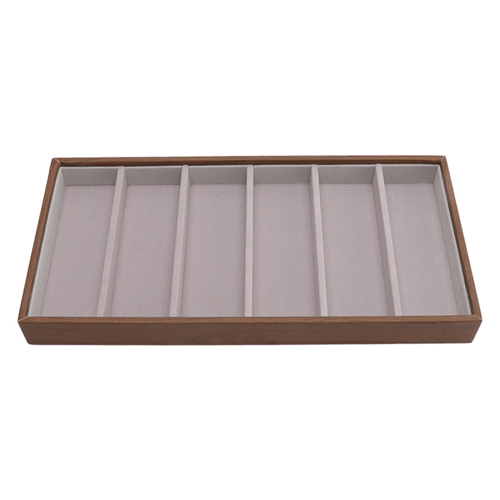 Eyeglass Display Organizer Wood Grain 6 Compartments Glasses Display Tray Sunglasses Storage Cases V1294-YM3117220229011-0421