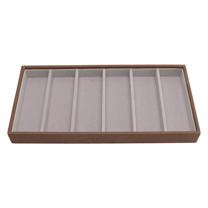 Eyeglass Display Organizer Wood Grain 6 Compartments Glasses Display Tray Sunglasses Storage Cases V1294-YM3117220229011-0421