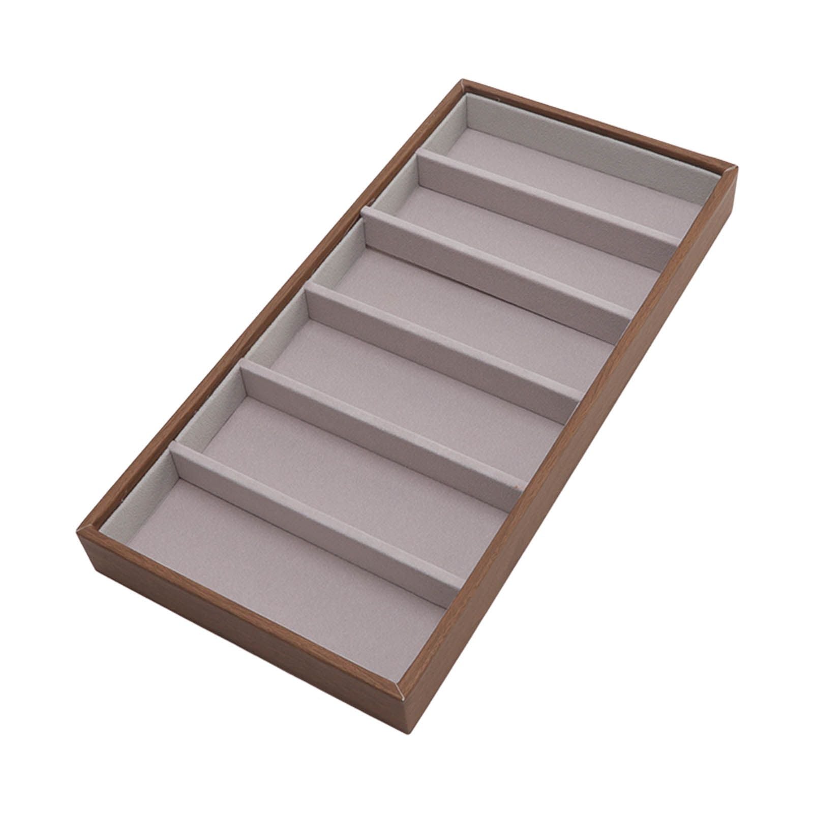 Eyeglass Display Organizer Wood Grain 6 Compartments Glasses Display Tray Sunglasses Storage Cases V1294-YM3117220229011-0421