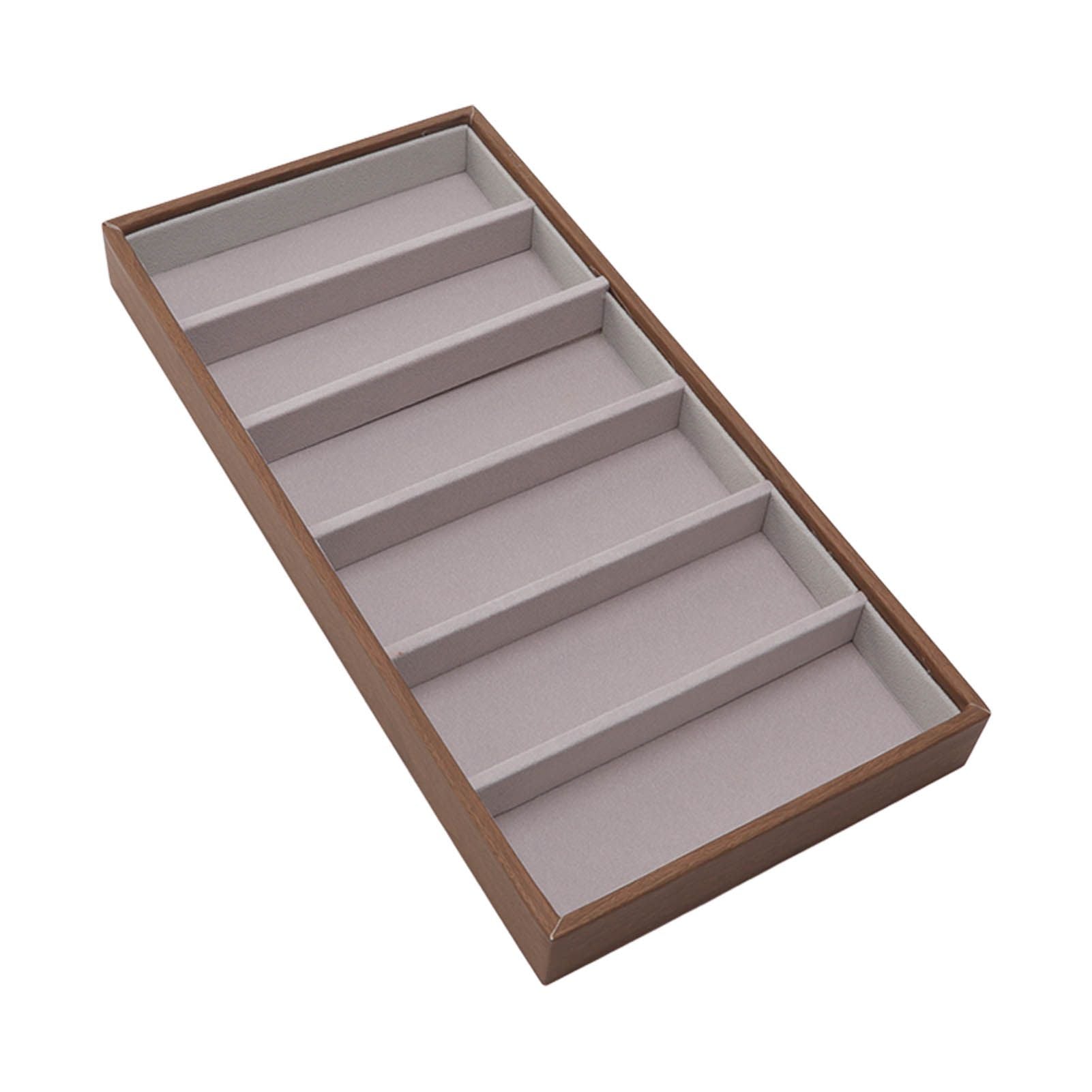 Eyeglass Display Organizer Wood Grain 6 Compartments Glasses Display Tray Sunglasses Storage Cases V1294-YM3117220229011-0421