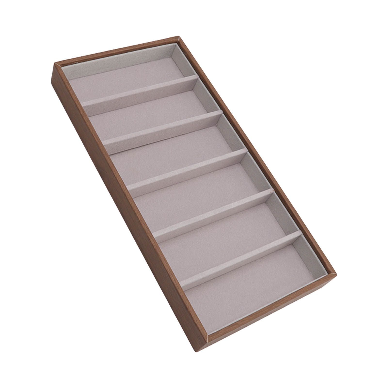 Eyeglass Display Organizer Wood Grain 6 Compartments Glasses Display Tray Sunglasses Storage Cases V1294-YM3117220229011-0421