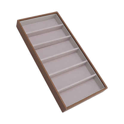 Eyeglass Display Organizer Wood Grain 6 Compartments Glasses Display Tray Sunglasses Storage Cases V1294-YM3117220229011-0421