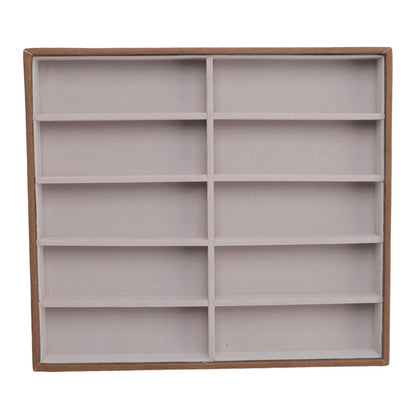 Sunglasses Display Tray PU Wood Grain Sunglasses Storage Case for Home Glasses Store 10 Grids V1294-YM3117220229111-0421