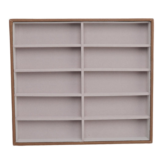 Sunglasses Display Tray PU Wood Grain Sunglasses Storage Case for Home Glasses Store 10 Grids V1294-YM3117220229111-0421