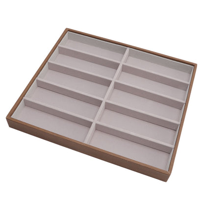 Sunglasses Display Tray PU Wood Grain Sunglasses Storage Case for Home Glasses Store 10 Grids V1294-YM3117220229111-0421