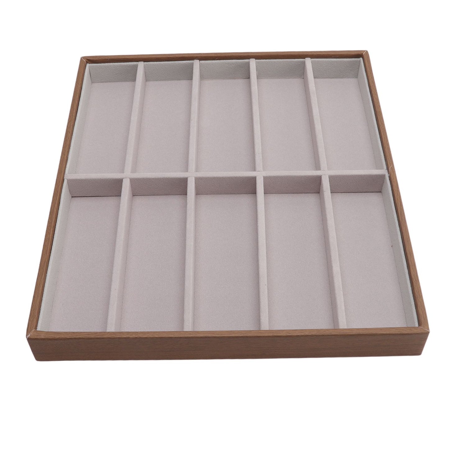 Sunglasses Display Tray PU Wood Grain Sunglasses Storage Case for Home Glasses Store 10 Grids V1294-YM3117220229111-0421