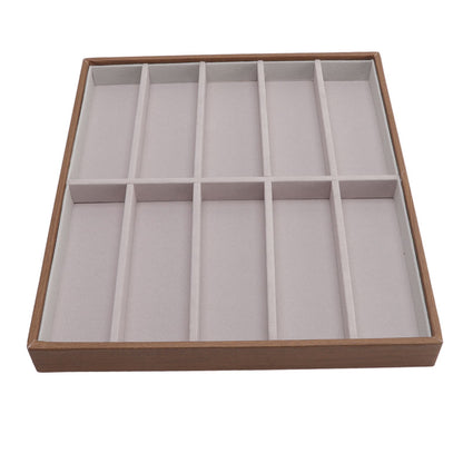 Sunglasses Display Tray PU Wood Grain Sunglasses Storage Case for Home Glasses Store 10 Grids V1294-YM3117220229111-0421