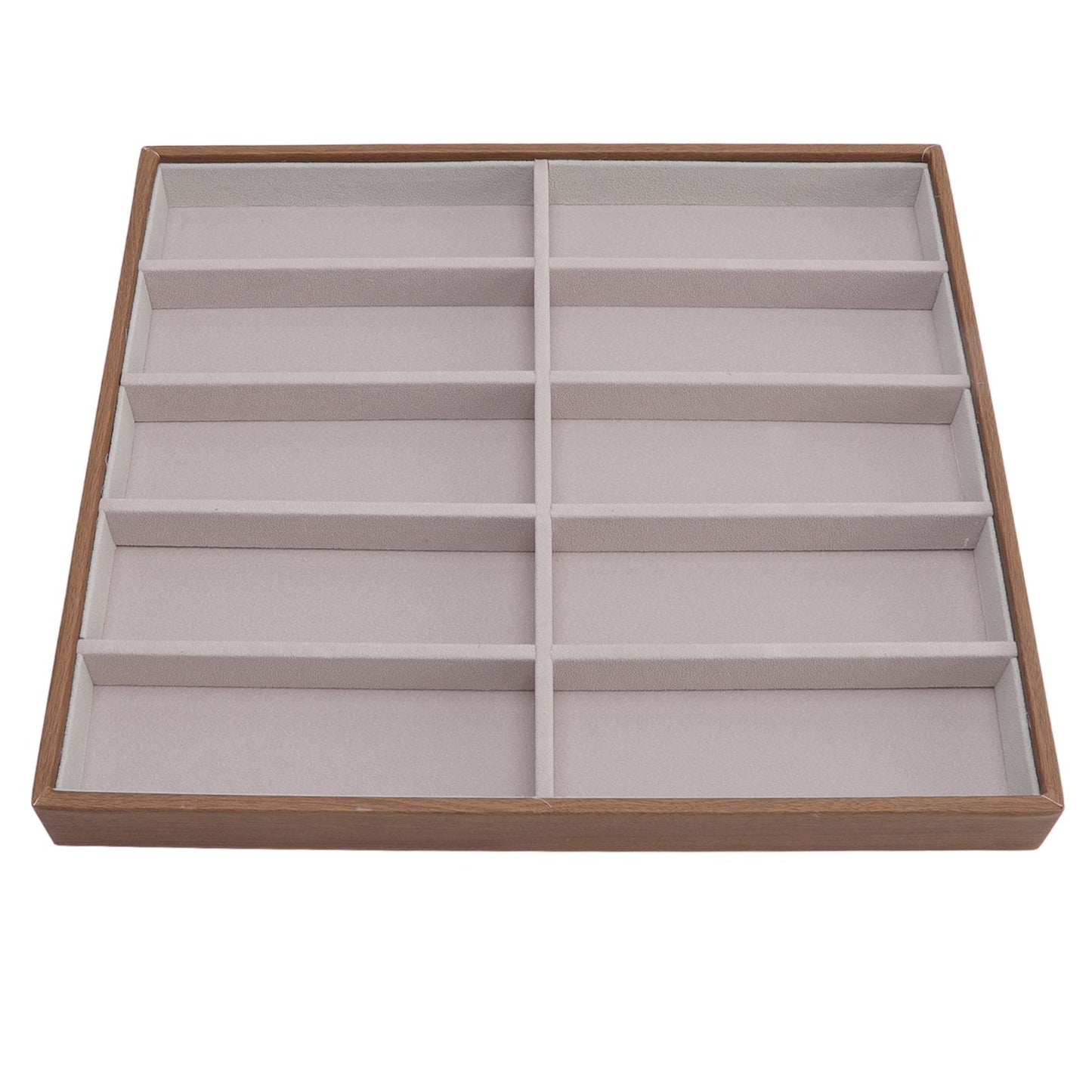 Sunglasses Display Tray PU Wood Grain Sunglasses Storage Case for Home Glasses Store 10 Grids V1294-YM3117220229111-0421