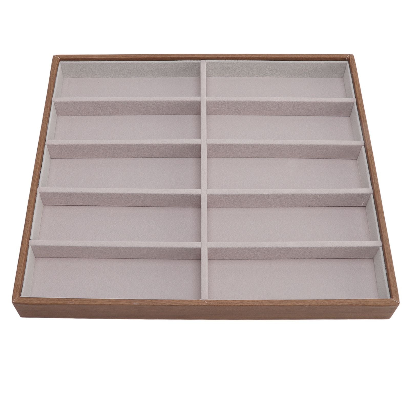 Sunglasses Display Tray PU Wood Grain Sunglasses Storage Case for Home Glasses Store 10 Grids V1294-YM3117220229111-0421