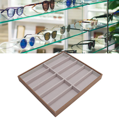 Sunglasses Display Tray PU Wood Grain Sunglasses Storage Case for Home Glasses Store 10 Grids V1294-YM3117220229111-0421