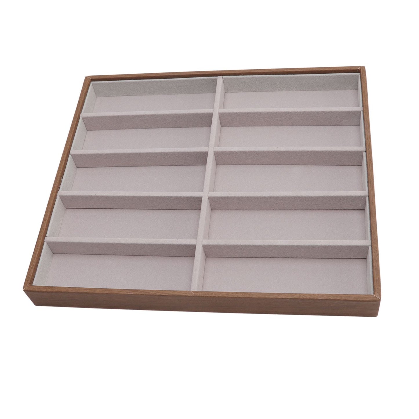 Sunglasses Display Tray PU Wood Grain Sunglasses Storage Case for Home Glasses Store 10 Grids V1294-YM3117220229111-0421