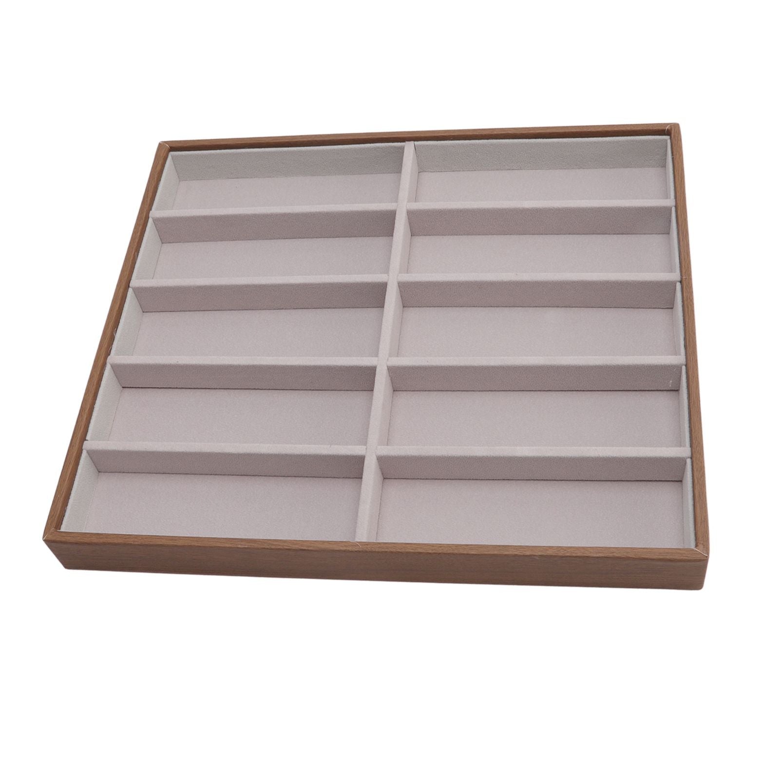 Sunglasses Display Tray PU Wood Grain Sunglasses Storage Case for Home Glasses Store 10 Grids V1294-YM3117220229111-0421