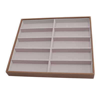 Sunglasses Display Tray PU Wood Grain Sunglasses Storage Case for Home Glasses Store 10 Grids V1294-YM3117220229111-0421