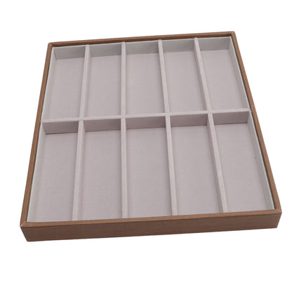 Sunglasses Display Tray PU Wood Grain Sunglasses Storage Case for Home Glasses Store 10 Grids V1294-YM3117220229111-0421