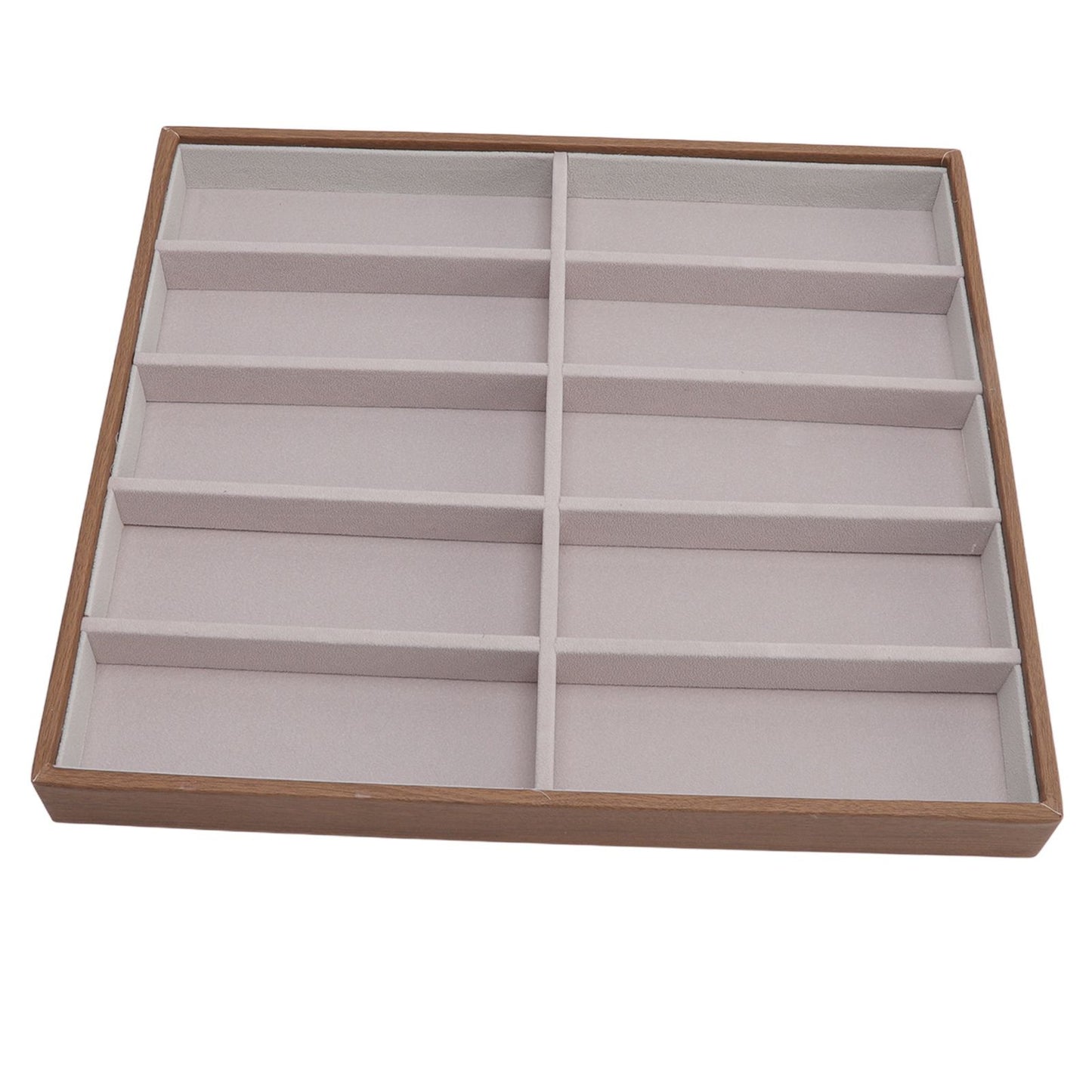 Sunglasses Display Tray PU Wood Grain Sunglasses Storage Case for Home Glasses Store 10 Grids V1294-YM3117220229111-0421
