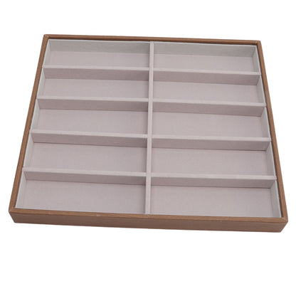 Sunglasses Display Tray PU Wood Grain Sunglasses Storage Case for Home Glasses Store 10 Grids V1294-YM3117220229111-0421
