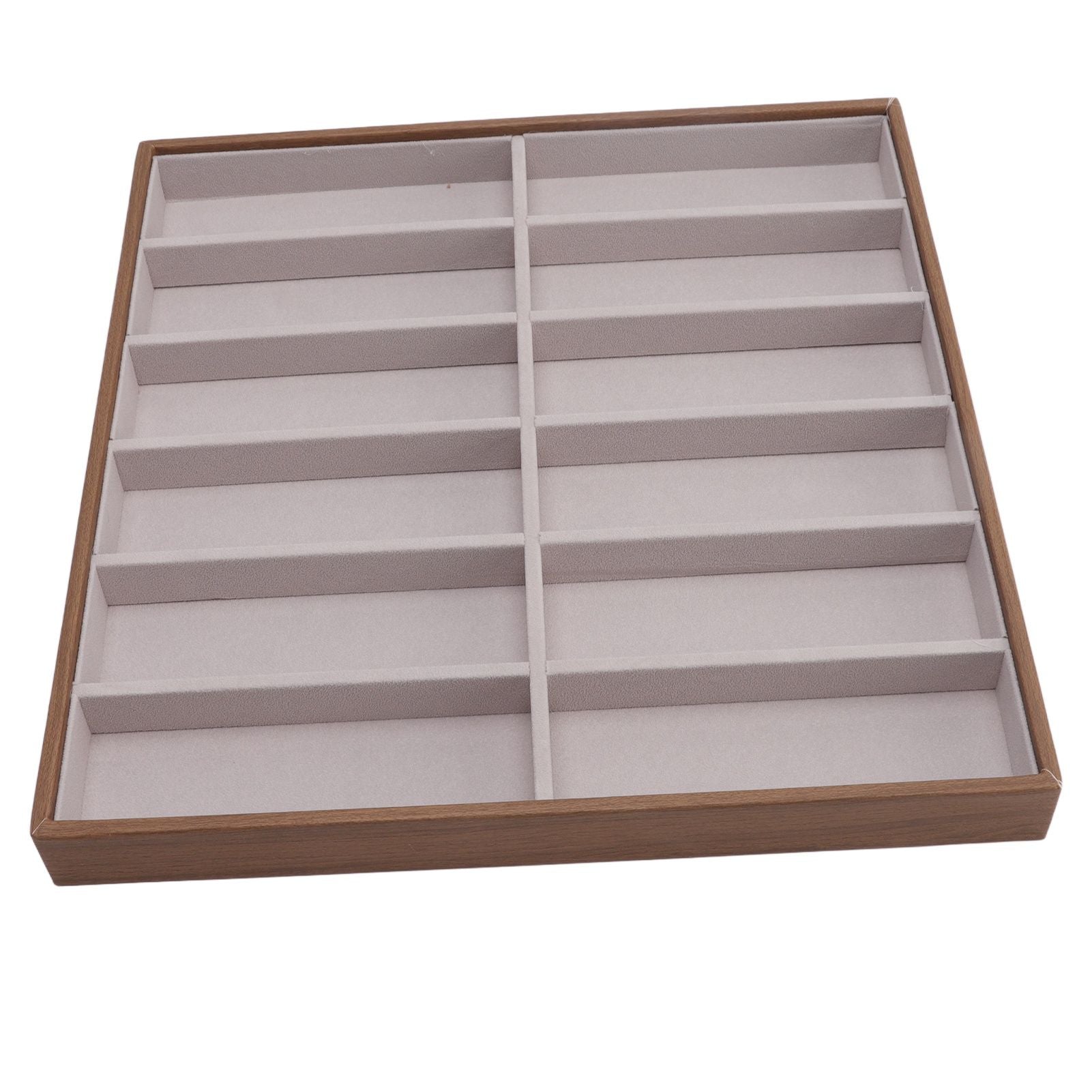 Sunglasses Display Tray PU Wood Grain Sunglasses Storage Case for Home Glasses Store 12 Grids V1294-YM3117220229112-0421