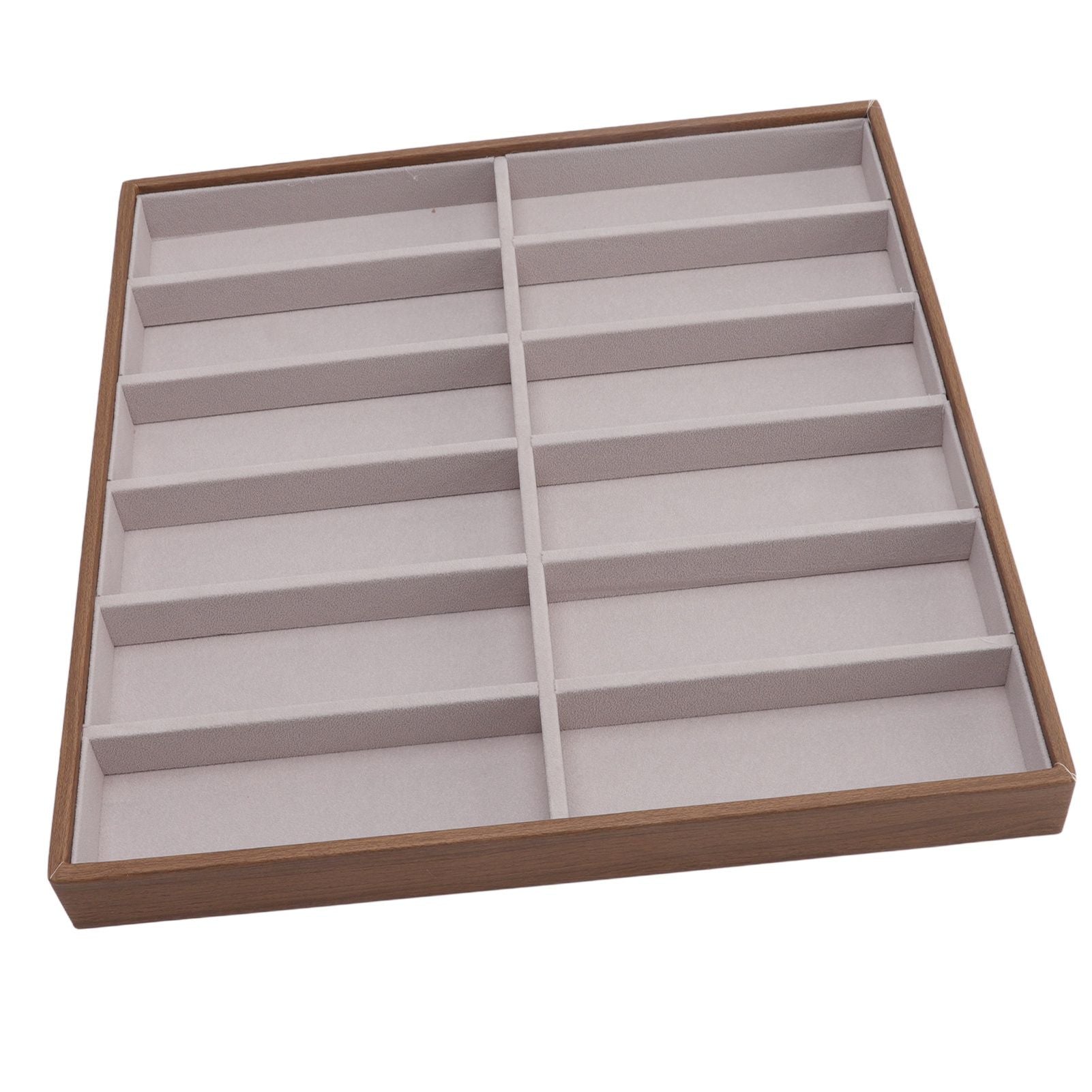 Sunglasses Display Tray PU Wood Grain Sunglasses Storage Case for Home Glasses Store 12 Grids V1294-YM3117220229112-0421