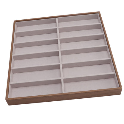 Sunglasses Display Tray PU Wood Grain Sunglasses Storage Case for Home Glasses Store 12 Grids V1294-YM3117220229112-0421
