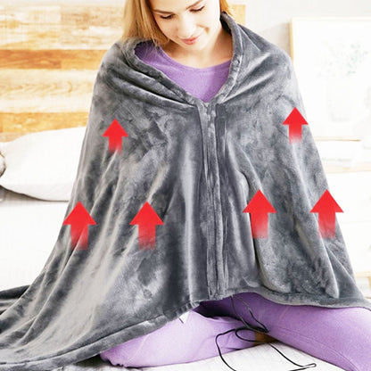 USB Heated Warm Shawl Lightweight Coral Flannel Electric Shoulder Blanket for Winter Light Gray V1294-YM3117220229711-0421