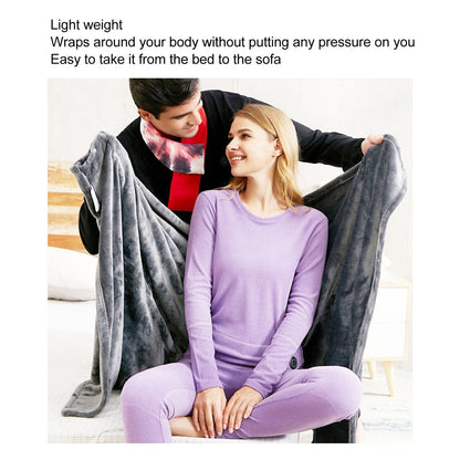 USB Heated Warm Shawl Lightweight Coral Flannel Electric Shoulder Blanket for Winter Light Gray V1294-YM3117220229711-0421