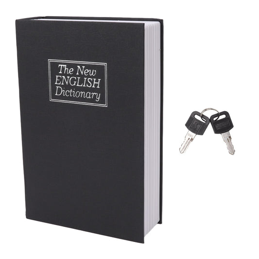 Dictionary Coin Piggy Bank Stainless Steel Realistic Lockable Book Safe Box with Key for Coin Storage Black V1294-YM3117220230011-0421