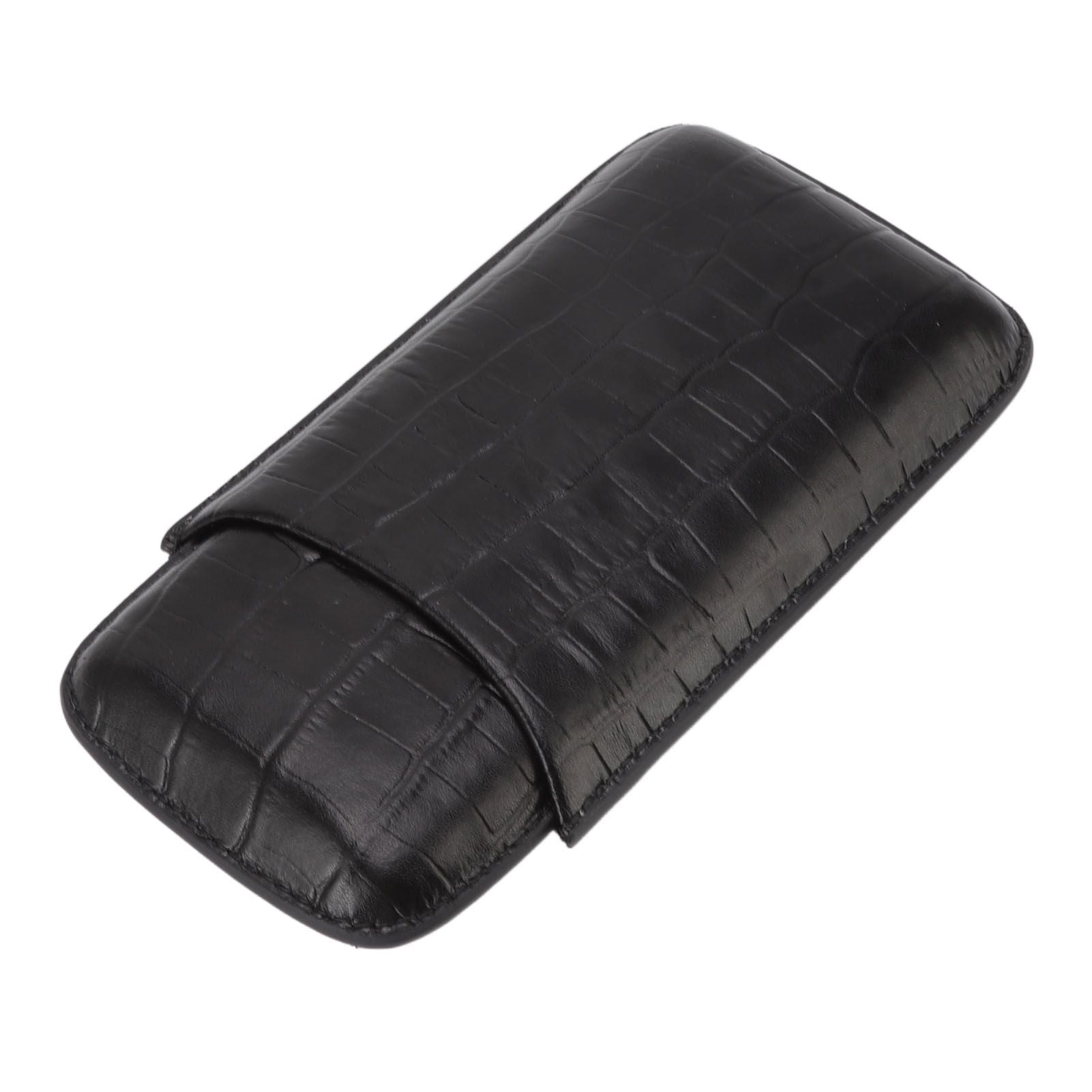 Cigar Leather Case Travel Portable 3pcs Cigar Holder Cigar Humidor with Cutter Set Black with Bamboo Joint V1294-YM3117220230411-0421