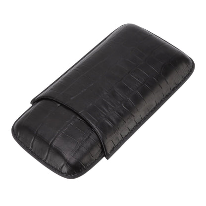Cigar Leather Case Travel Portable 3pcs Cigar Holder Cigar Humidor with Cutter Set Black with Bamboo Joint V1294-YM3117220230411-0421