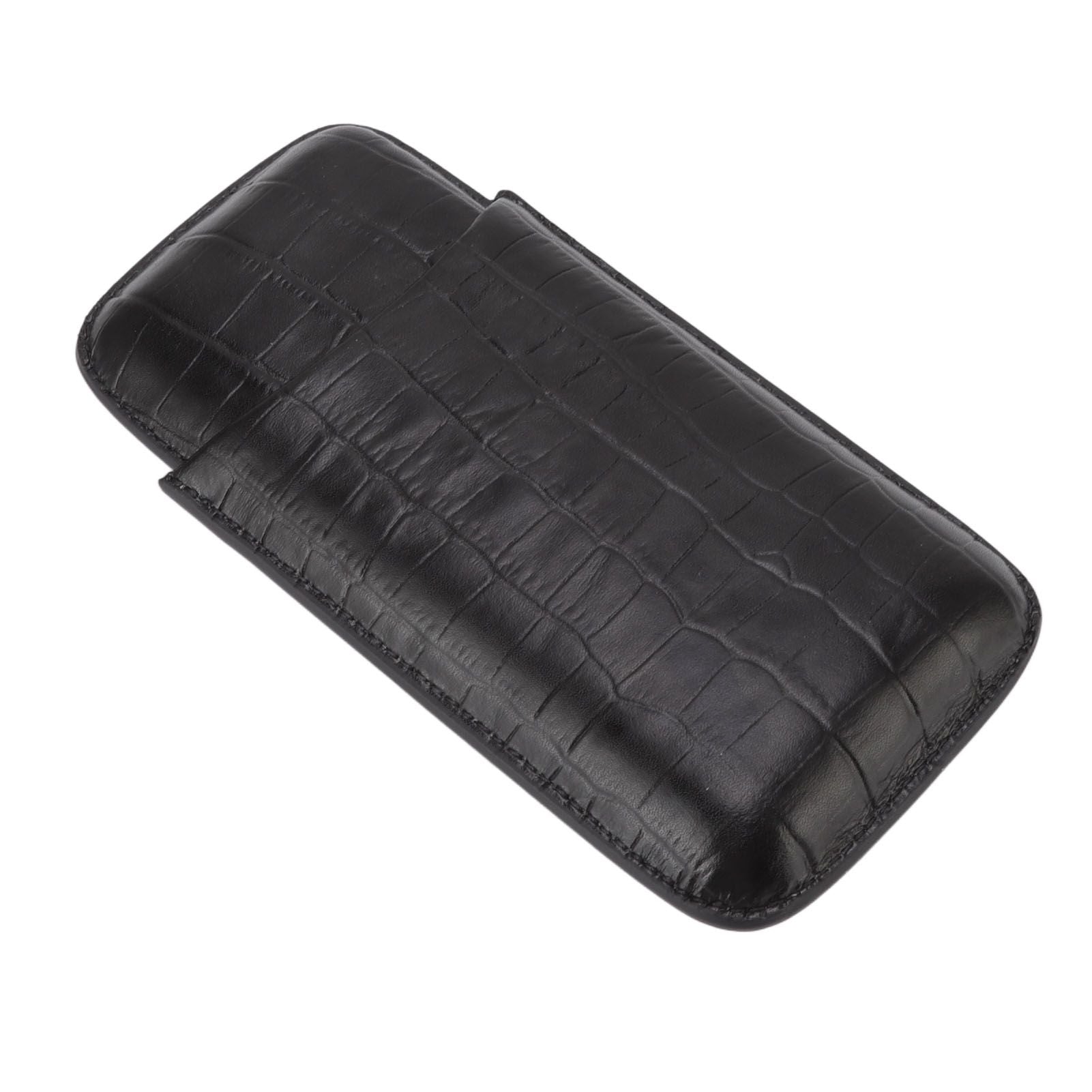 Cigar Leather Case Travel Portable 3pcs Cigar Holder Cigar Humidor with Cutter Set Black with Bamboo Joint V1294-YM3117220230411-0421