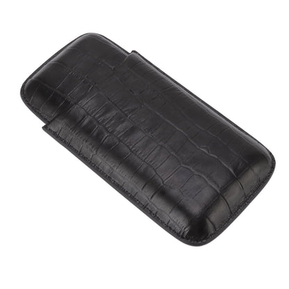 Cigar Leather Case Travel Portable 3pcs Cigar Holder Cigar Humidor with Cutter Set Black with Bamboo Joint V1294-YM3117220230411-0421