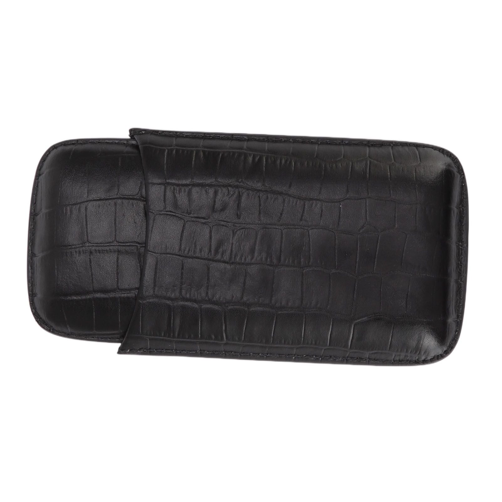 Cigar Leather Case Travel Portable 3pcs Cigar Holder Cigar Humidor with Cutter Set Black with Bamboo Joint V1294-YM3117220230411-0421
