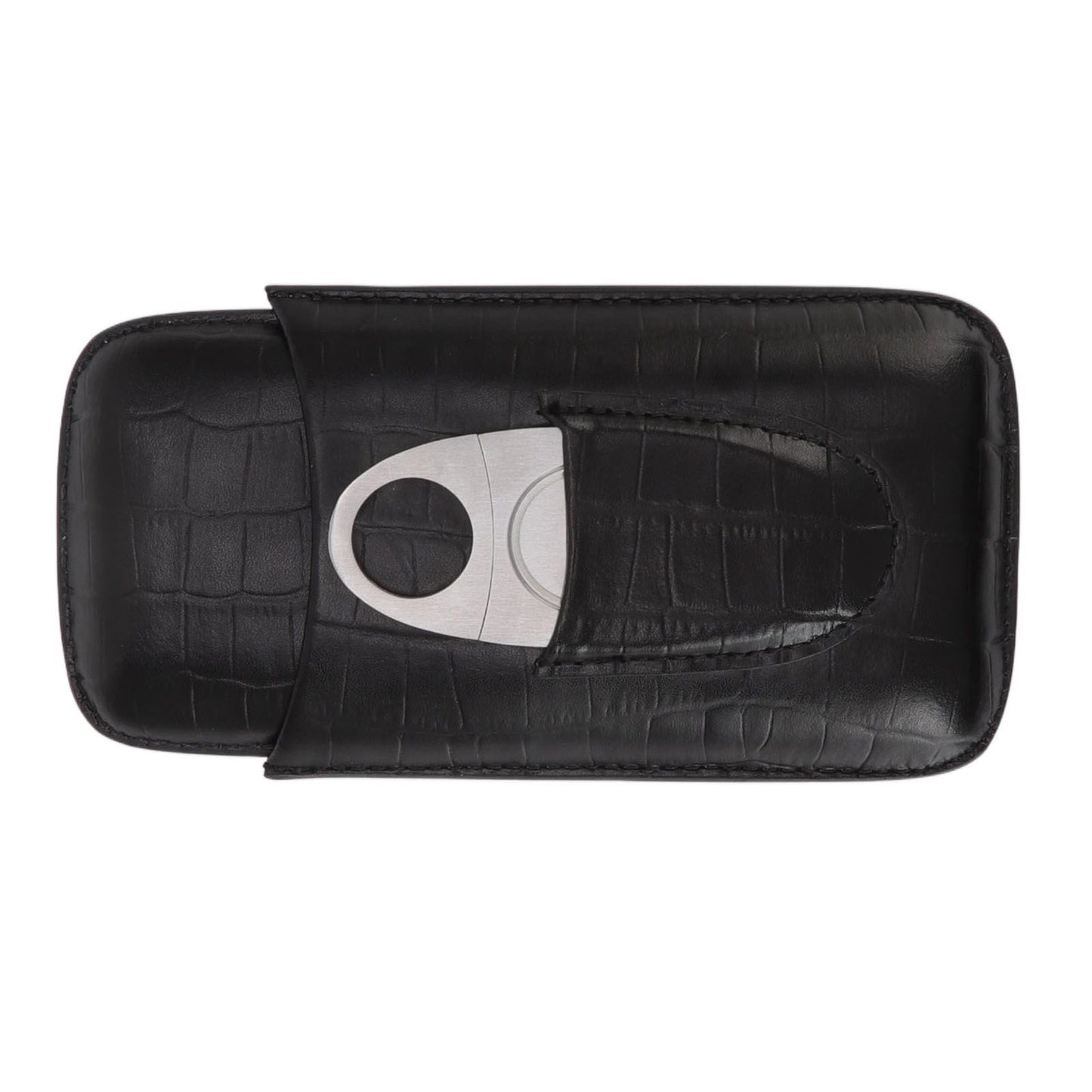 Cigar Leather Case Travel Portable 3pcs Cigar Holder Cigar Humidor with Cutter Set Black with Bamboo Joint V1294-YM3117220230411-0421
