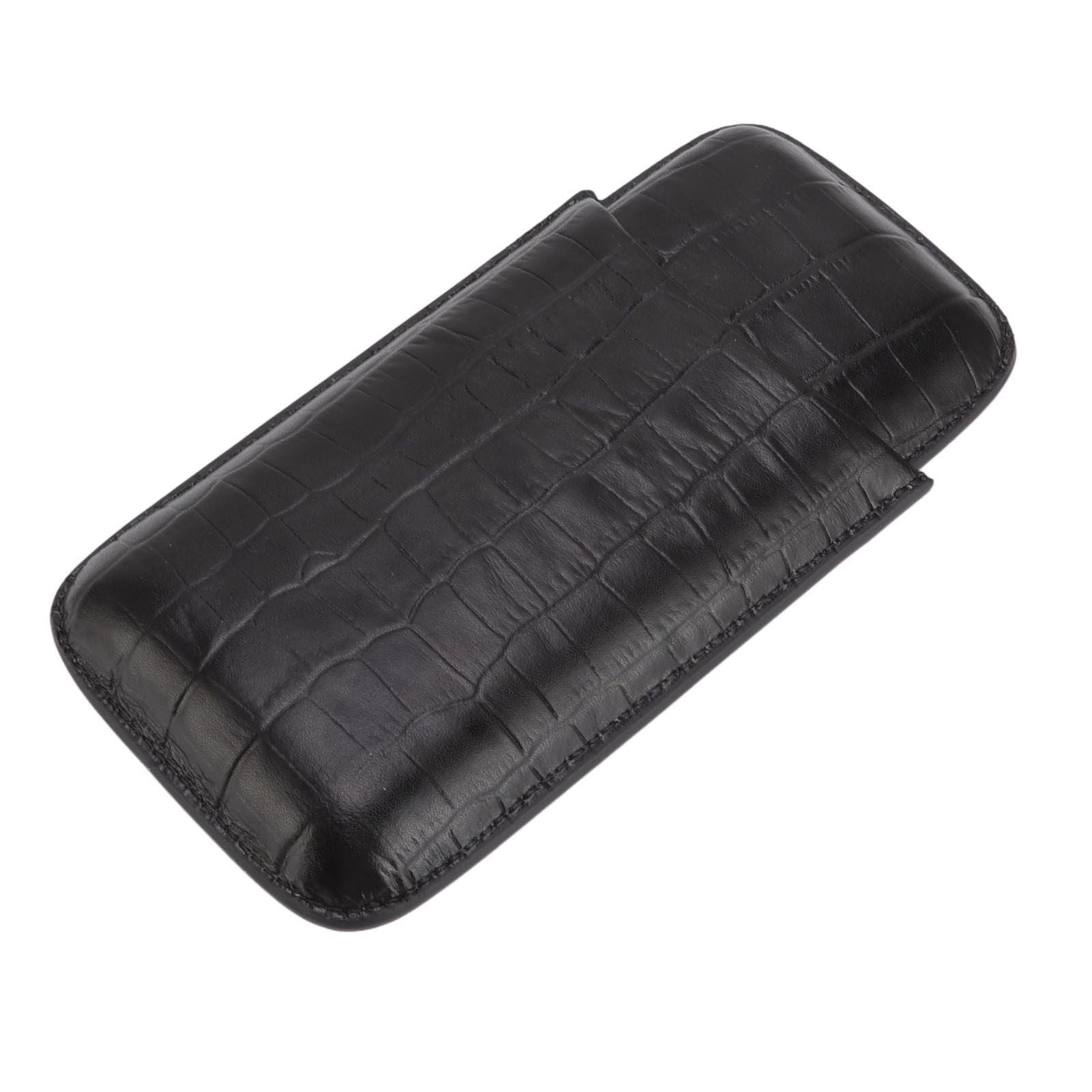 Cigar Leather Case Travel Portable 3pcs Cigar Holder Cigar Humidor with Cutter Set Black with Bamboo Joint V1294-YM3117220230411-0421
