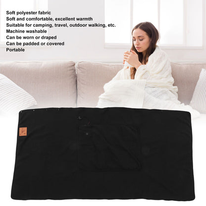 USB Warm Shawl 3 Level Temperature Adjustment Electric Throw Blanket for Shoulder Neck Legs Waist Black V1294-YM3117220230611-0421