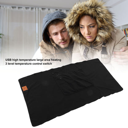 USB Warm Shawl 3 Level Temperature Adjustment Electric Throw Blanket for Shoulder Neck Legs Waist Black V1294-YM3117220230611-0421