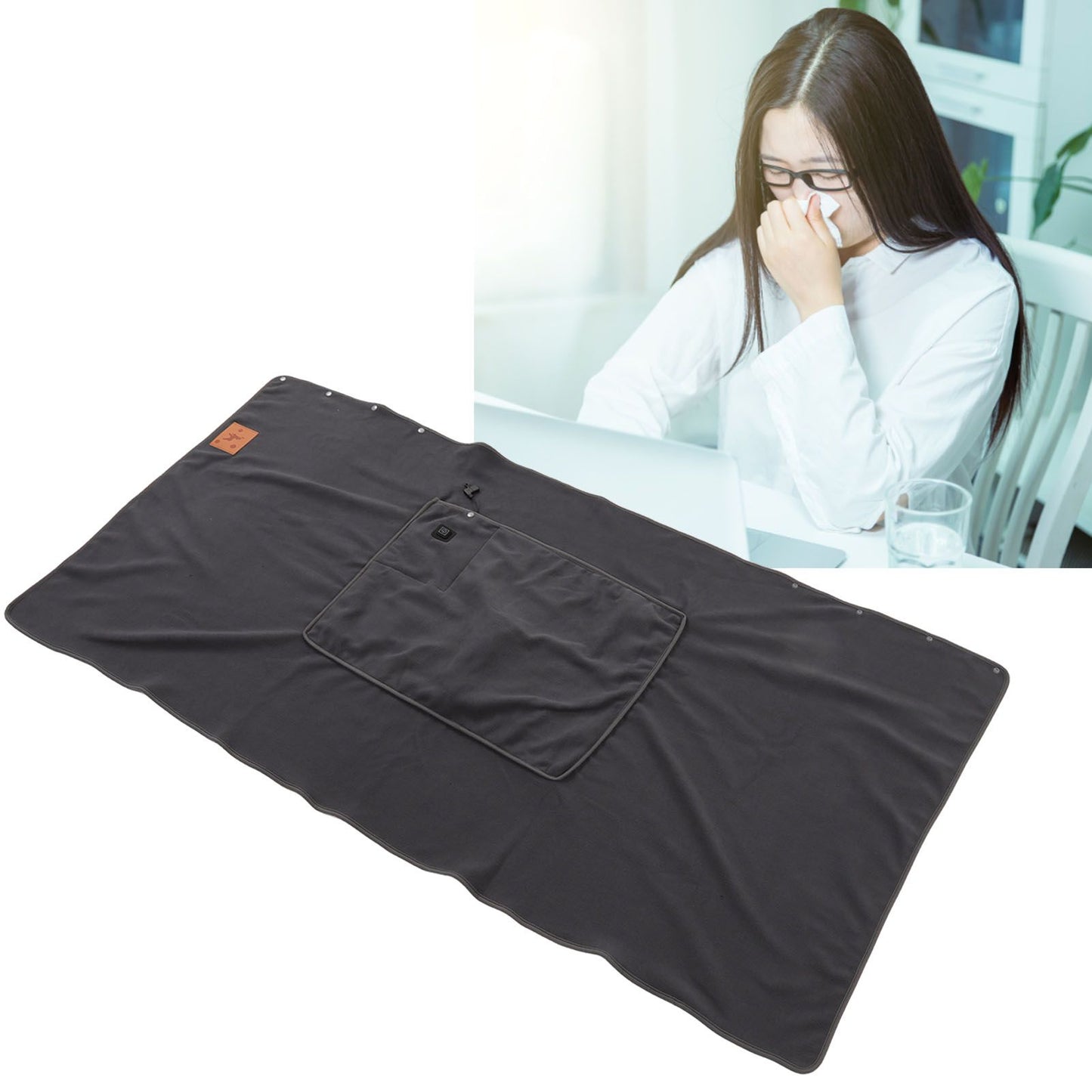 USB Warm Shawl 3 Level Temperature Adjustment Electric Throw Blanket for Shoulder Neck Legs Waist Grey V1294-YM3117220230612-0421