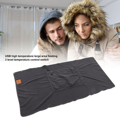 USB Warm Shawl 3 Level Temperature Adjustment Electric Throw Blanket for Shoulder Neck Legs Waist Grey V1294-YM3117220230612-0421