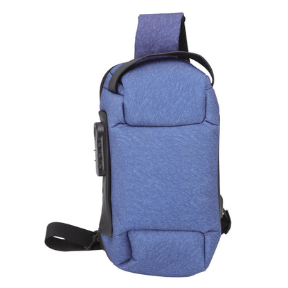 Sling Bag Waterproof Anti Theft with Combination Lock Anti Scratch Sports Single Shoulder Chest Bag Blue V1294-YM3117220231812-0421