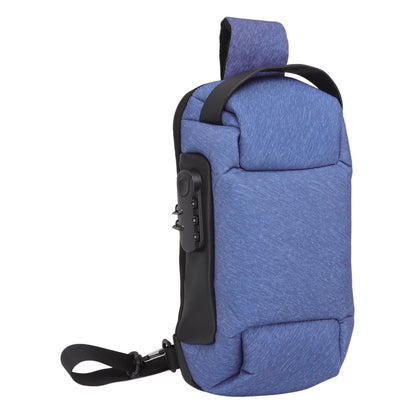 Sling Bag Waterproof Anti Theft with Combination Lock Anti Scratch Sports Single Shoulder Chest Bag Blue V1294-YM3117220231812-0421