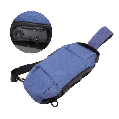 Sling Bag Waterproof Anti Theft with Combination Lock Anti Scratch Sports Single Shoulder Chest Bag Blue V1294-YM3117220231812-0421